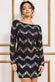Multi Color Zig Zag Sequin Chiffon Mini Dress DR3790