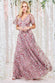Flutter Sleeve Embroidered Maxi Dress DR3798