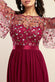 Embroidered Top Flutter Sleeve Maxi Dress DR3799