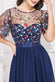 Embroidered Top Flutter Sleeve Maxi Dress DR3799