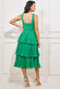 Pleated Bodice Chiffon Tiered Midi Dress DR3800