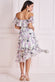 Shirred Bodice Chiffon Pleated Tiered Midi DR3810QZ