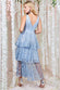 Embroidered Mesh Tiered Midi Dress DR3812