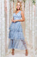 Embroidered Mesh Tiered Midi Dress DR3812