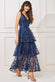 Mother Of The Bride Embroidered Mesh Tiered Midi Dress DR3812MOB