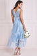 Pleated Satin V Neck High And Low Midi Dress DR3813QZ