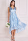 Pleated Satin V Neck High And Low Midi Dress DR3813QZ