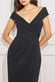 Scuba Crepe Bardot Wrap Maxi Dress DR3842