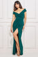 Scuba Crepe Bardot Wrap Maxi Dress DR3842