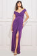 Scuba Crepe Bardot Wrap Maxi Dress DR3842