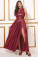 One Shoulder Slinky Foil Flared Maxi Dress DR3856