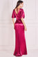 COWL NECK WITH FLUTTER SLEEVES SATIN MAXI DR3857