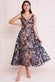 Pattern Embroidered Sequin Mesh Skater Midi Dress DR3860