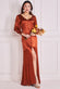 Front Split Shirred Sleeve Hem Maxi DR3862