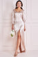 Front Split Shirred Sleeve Hem Maxi DR3862