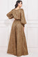 Shirred Waist Chiffon Printed Maxi Dress DR3871
