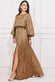 Shirred Waist Chiffon Printed Maxi Dress DR3871