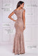Sequin Embroidered Chorded Scallop Lace Mermaid Bardot Maxi Dress DR3890