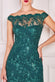 Sequin Embroidered Chorded Scallop Lace Mermaid Bardot Maxi Dress DR3890