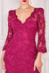 Floral Wine Pattern Embroidered Scallop Lace Maxi Dress DR3897
