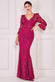 Floral Wine Pattern Embroidered Scallop Lace Maxi Dress DR3897