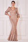 Floral Wine Pattern Embroidered Scallop Lace Maxi Dress DR3897