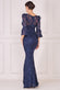 Floral Wine Pattern Embroidered Scallop Lace Maxi Dress DR3897