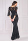 Floral Wine Pattern Embroidered Scallop Lace Maxi Dress DR3897