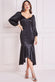 Satin Front Buttoned High Low Hem Midi Dress DR3899