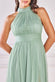Halter Neck Mesh Tie Maxi Dress DR3904