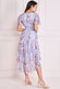 Printed Chiffon Lurex High And Low Dress DR3906QZ