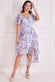 Printed Chiffon Lurex High And Low Dress DR3906QZ