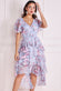 Printed Chiffon Lurex High And Low Dress DR3906QZ