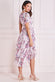 Printed Chiffon Lurex High And Low Dress DR3906QZ