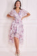 Printed Chiffon Lurex High And Low Dress DR3906QZ