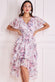 Printed Chiffon Lurex High And Low Dress DR3906QZ
