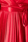 Satin Wrap Bodice Pleated Midi Dress DR3921