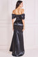 Satin Off Shoulder Bardot Maxi Dress DR3923