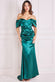 Satin Off Shoulder Bardot Maxi Dress DR3923