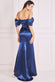 Satin Off Shoulder Bardot Maxi Dress DR3923