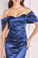Satin Off Shoulder Bardot Maxi Dress DR3923