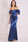 Satin Off Shoulder Bardot Maxi Dress DR3923