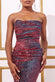 Foil Pleated Corset Maxi Dress DR3941