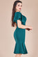 Scuba Crepe Wrap Bodice Midi Dress With Flared Sleeve DR3952