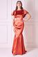 Satin Flutter Sleeve Mermaid Maxi Dress DR3954