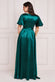 Flutter Sleeve Wrapover Satin Maxi Dress DR3955