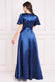Flutter Sleeve Wrapover Satin Maxi Dress DR3955