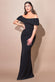 Scuba Crepe Pleated Bardot Maxi Dress DR3959