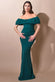 Scuba Crepe Pleated Bardot Maxi Dress DR3959
