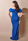 Scuba Crepe Pleated Bardot Maxi Dress DR3959